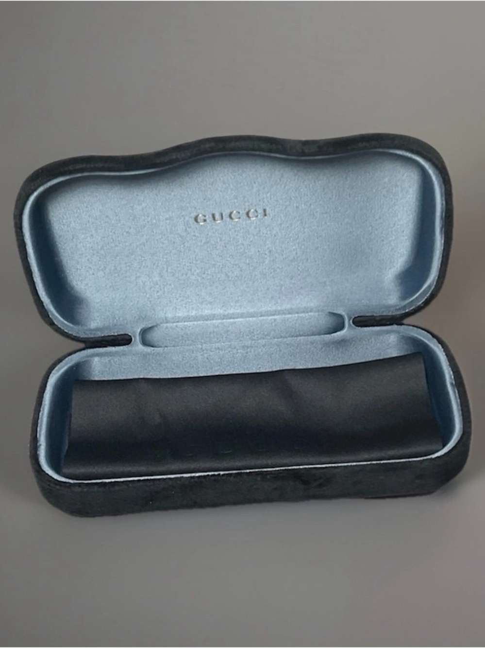 Gucci Black Velvet Hard Shell Sunglasses Eyeglasses Case Large With Cloth